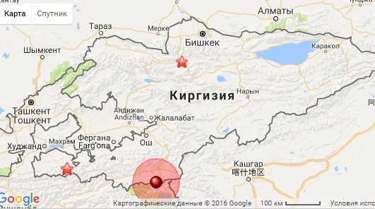 Карта ошской области киргизии