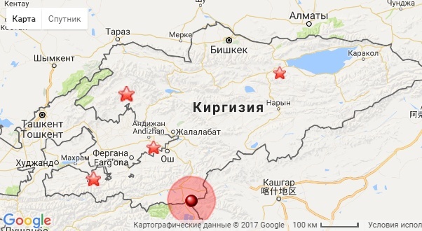 Карта киргизии и таджикистана