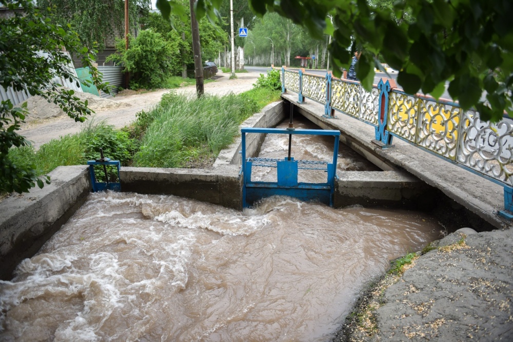 Побежала вода по лоткам. МП "Зеленстрой" проводит полив зеленых насаждений