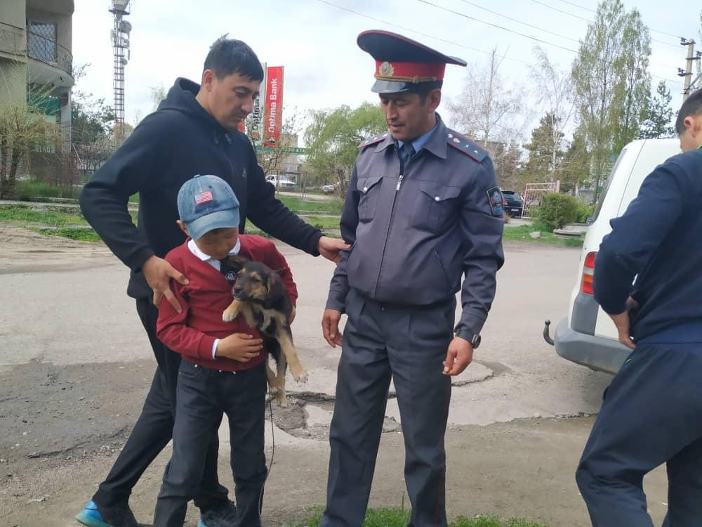 Милиционеры спасли упавшего в люк щенка