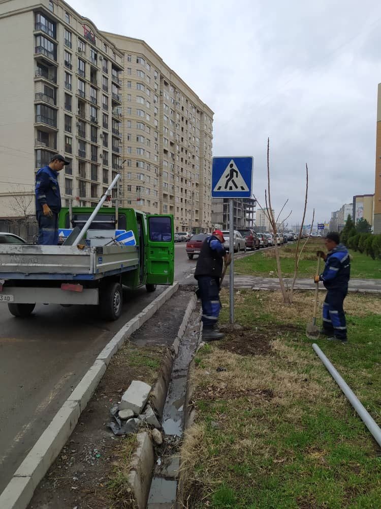 На улицах Псковская и Поваринская в Бишкеке появились дорожные знаки