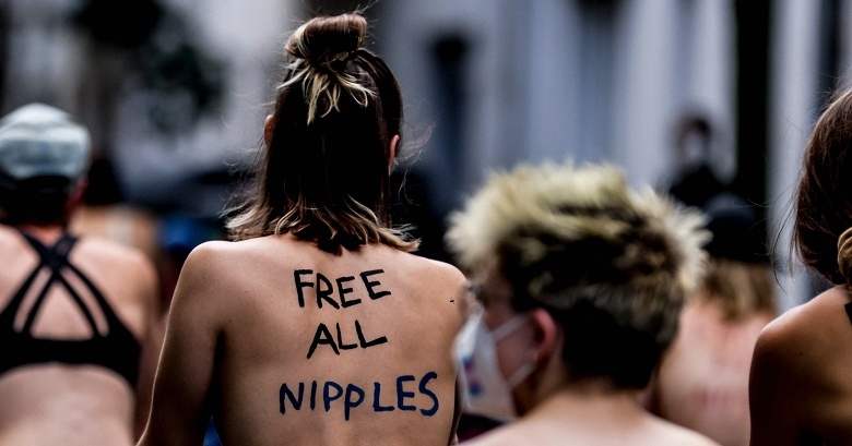 Woman Banned From Facebook Pictures Topless Pool
