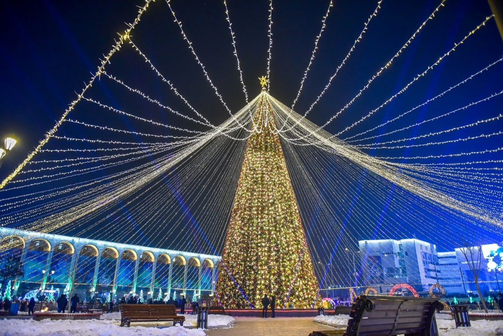 Среди стран СНГ бишкекская новогодняя елка заняла 5-е место по высоте