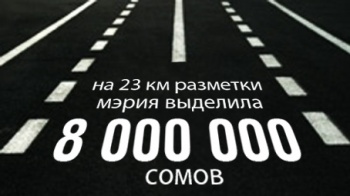 В Бишкеке на обновление дорожной разметки выделено 8 миллионов сомов