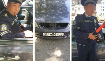 В Бишкеке "гаишник" сбил девушку-пешехода