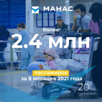 ОАО "Международный аэропорт Манас" с начала года обслужило 2,4 млн человек