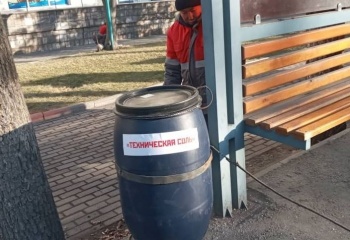 "Тазалык" устанавливает бочки для технической соли