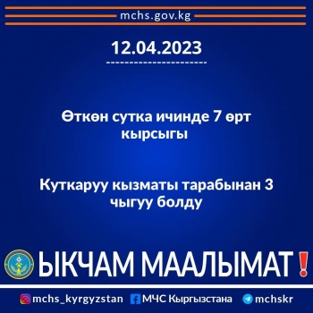 За прошедшие сутки в Кыргызстане  зарегистрировано 7 пожаров