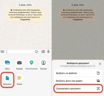 В WhatsApp теперь можно сканировать документы прямо в мессенджере