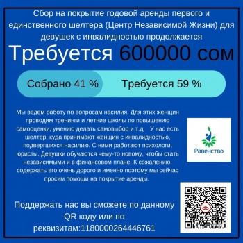 В Бишкеке  собирают средства на аренду шелтера для женщин с инвалидностью